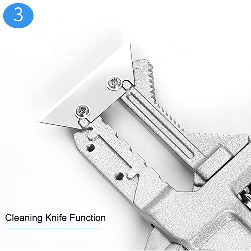2 Pack 2 In 1 9 Inches Adjustable Wrench Alloy Spanner Repair Tool Cleaning Shovel for Kitchen Bathroom
