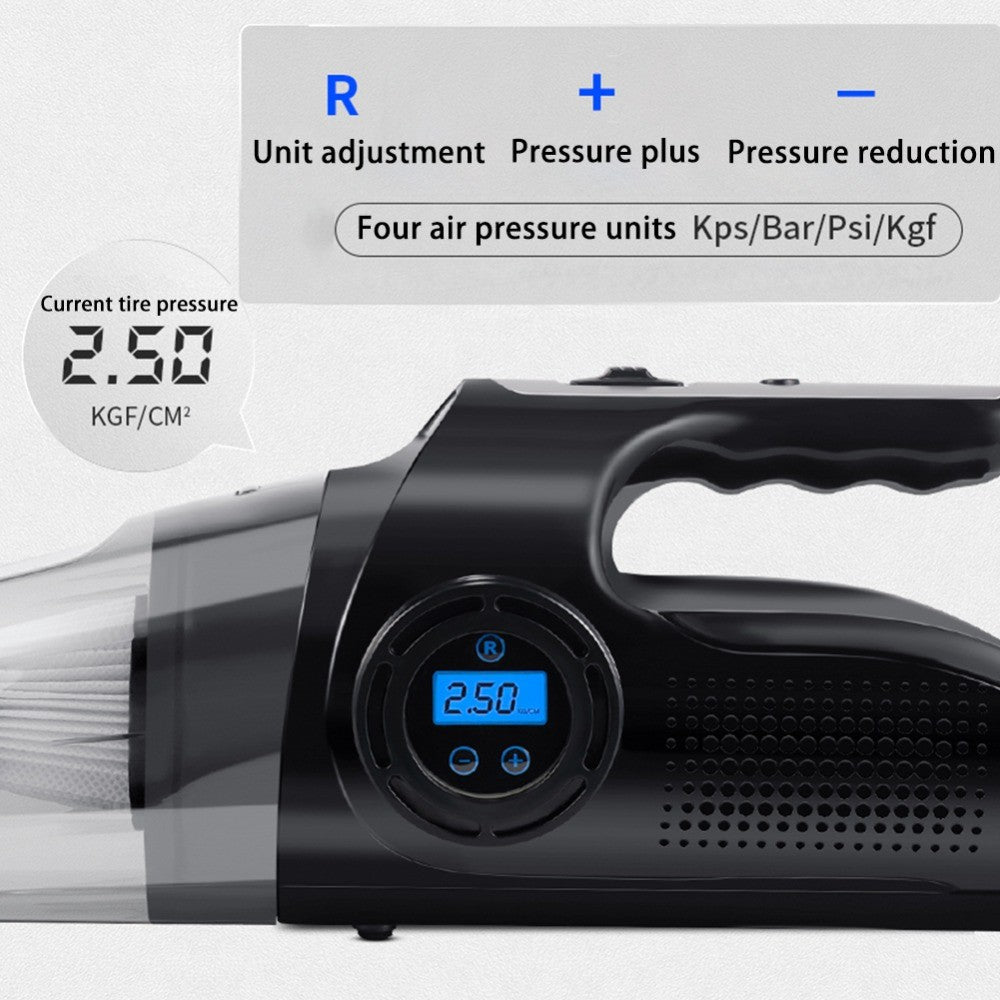 3 In 1 Car Wired Handheld Vacuum Cleaner Tires Inflator Digital Display Air Pump LED Light