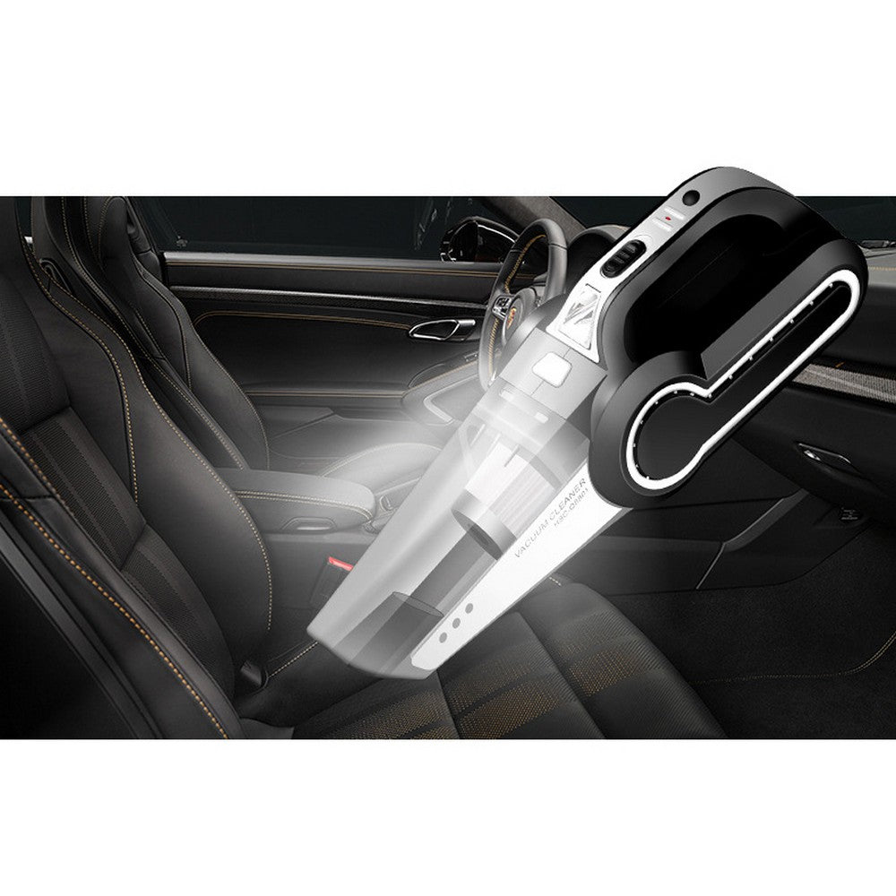 4 In 1 Car Wired Handheld Vacuum Cleaner Tires Inflator Tire Pressure Measurement Air Pump LED Light