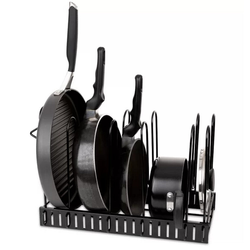 8 Tier Pots Pans Organizer Adjustable Pot Pan Holder Kitchen Pantry Storage Rack Cookware Shelves