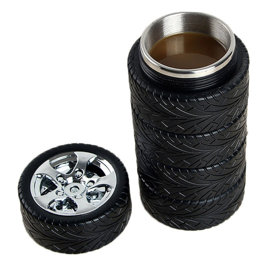 300ML Tyre Cup Coffee Mug Stainless Steel Tire Interior Durable Drinking Bottle for Car Lover