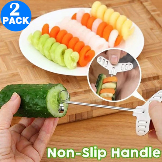 2 X Kitchen Vegetable Fruit Spiral Making Tool