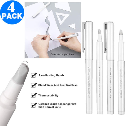 4 X Pen Shape Ceramic Blade Paper Cutter DIY Tool with Safety Cap