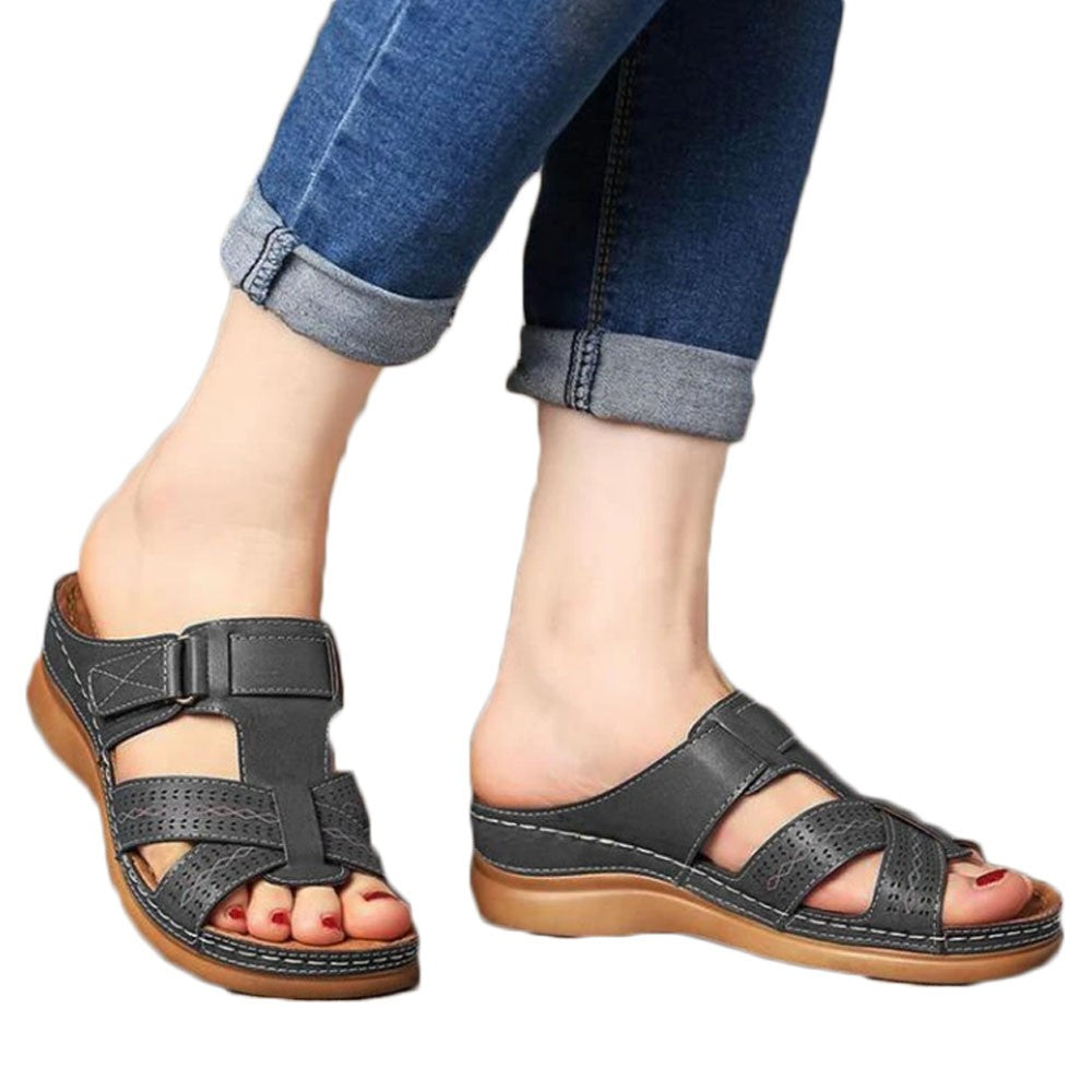 Women Summer Sandal Slip On Shoes Black
