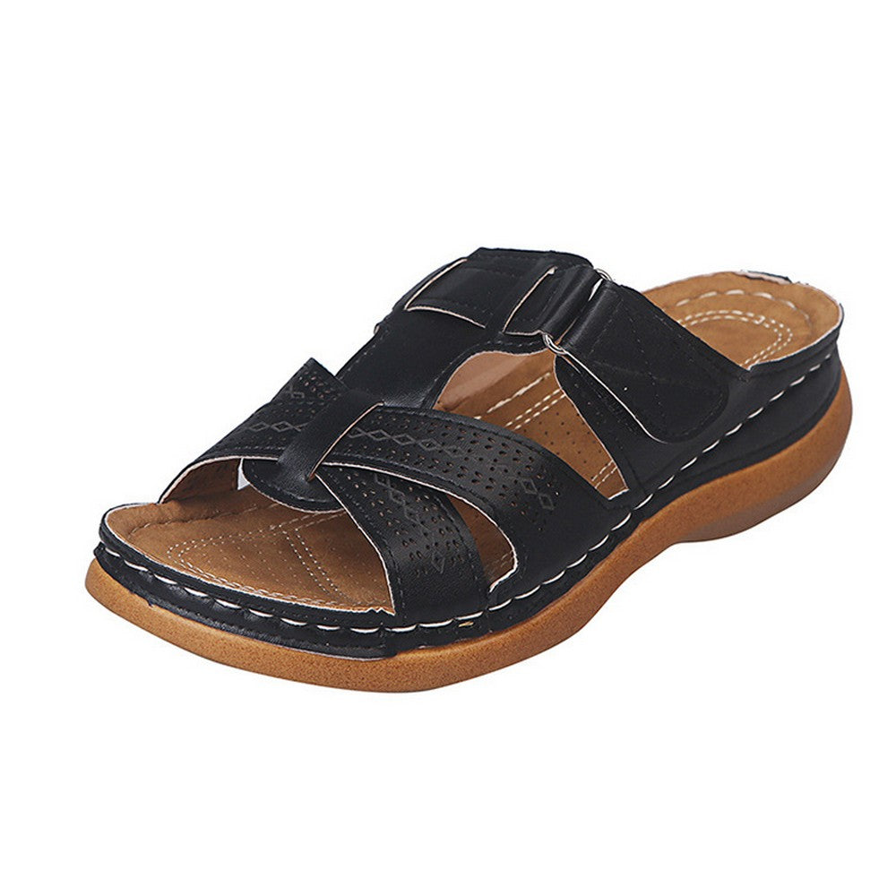 Women Summer Sandal Slip On Shoes Black