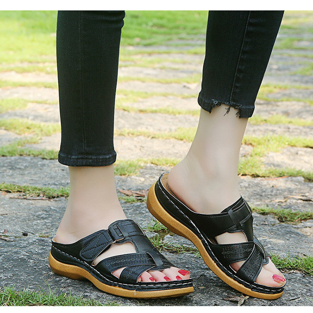 Women Summer Sandal Slip On Shoes Black