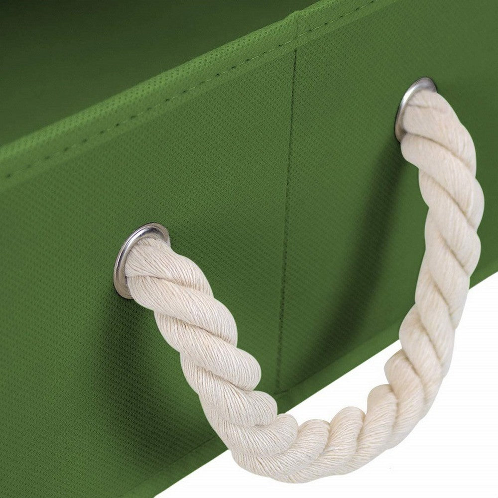 3 X Home Fabric Storage Bins Foldable Closet Organizer Trapezoid Storage Box Green