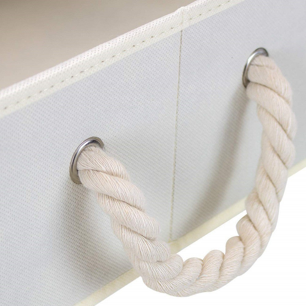 3 X Home Fabric Storage Bins Foldable Closet Clothes Organizer Trapezoid Storage Box Bathroom Toy Storage Bins Beige