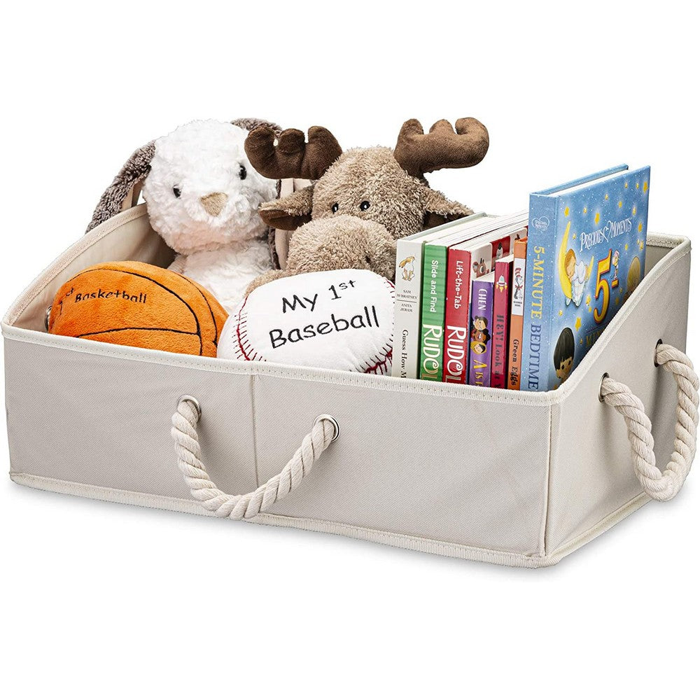 3 X Home Fabric Storage Bins Foldable Closet Clothes Organizer Trapezoid Storage Box Bathroom Toy Storage Bins Beige