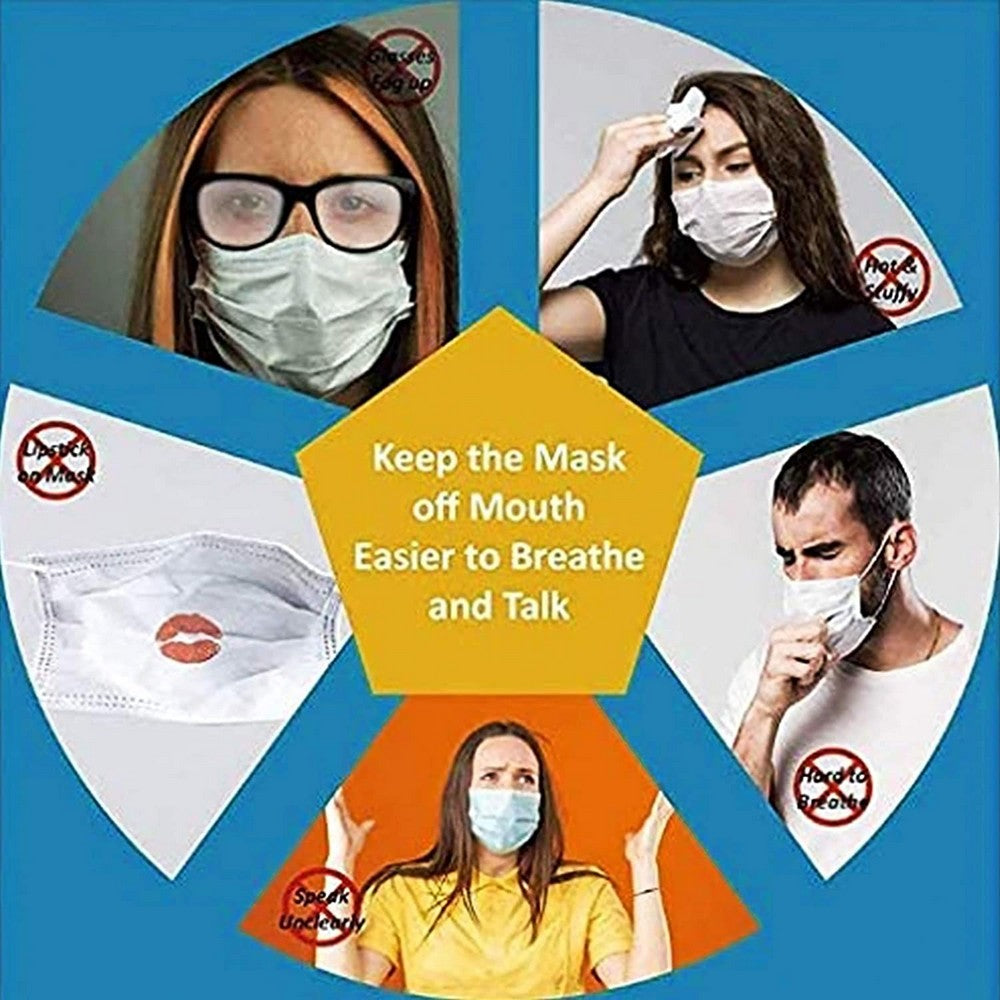 10 Pieces Face Cover Extender Straps and 10 Pieces 3D Face Cover Brackets Support Frames