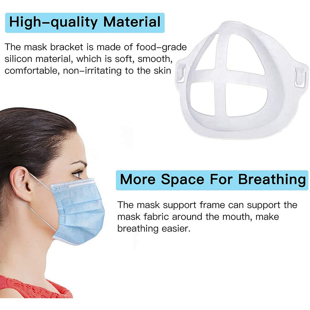 50 Pieces Face Cover Extender Straps and 50 Pieces 3D Face Cover Brackets Support Frames
