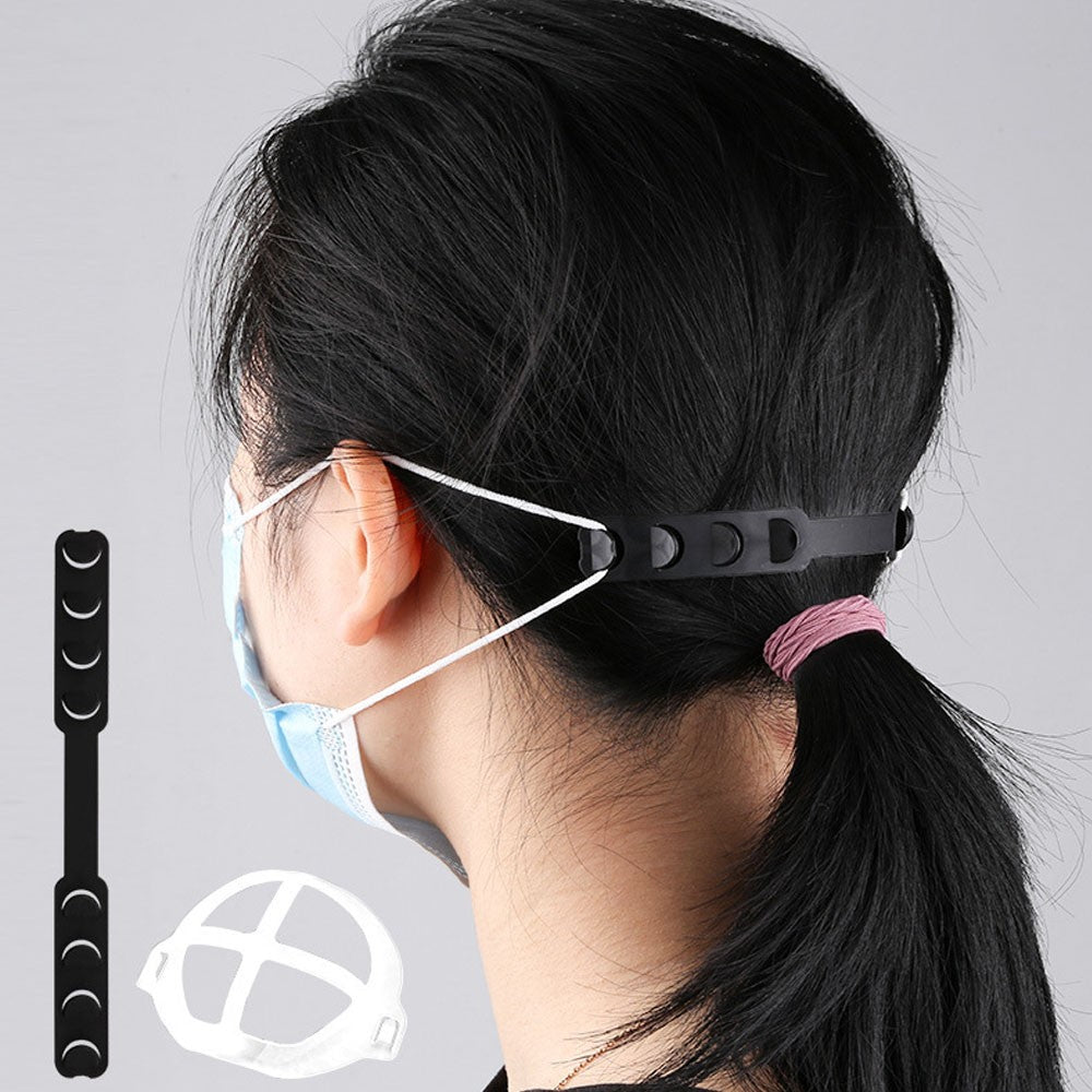 10 Pieces Face Cover Extender Straps and 10 Pieces 3D Face Cover Brackets Support Frames