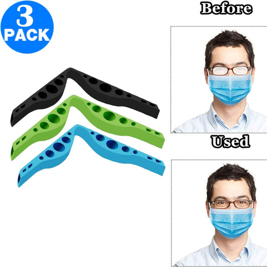 3 X Washable Reusable Eyeglasses Anti Fog Nose Bridge Strip Face Cover Inner Bracket Black Blue Green