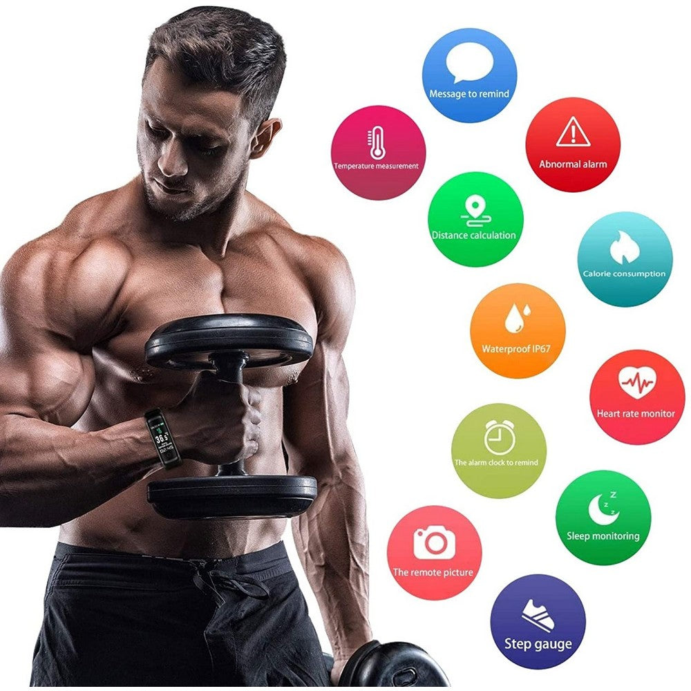 T4 Body Temperature Bracelet Blood Pressure Smart Watch Heart Rate Monitor Fitness Tracker for Men and Women