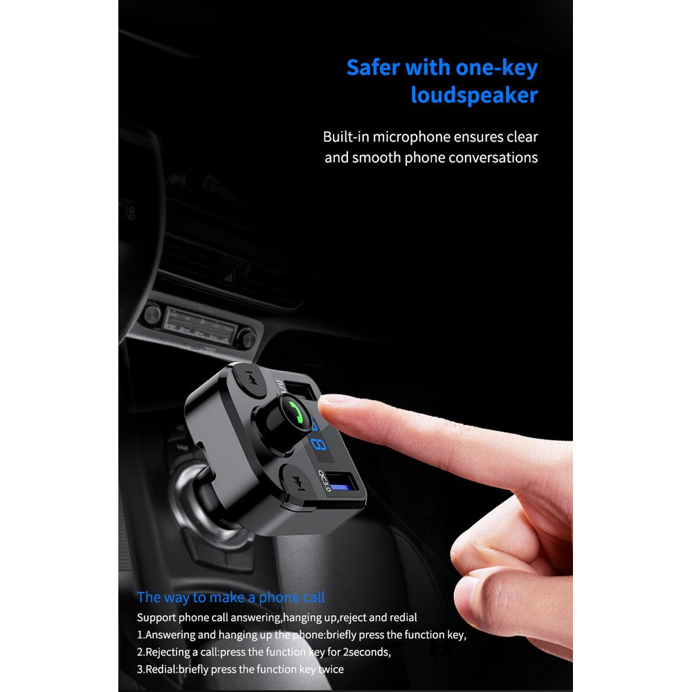 Handsfree Car Wireless Bluetooth FM Transmitter Radio MP3 Player Dual USB Charger