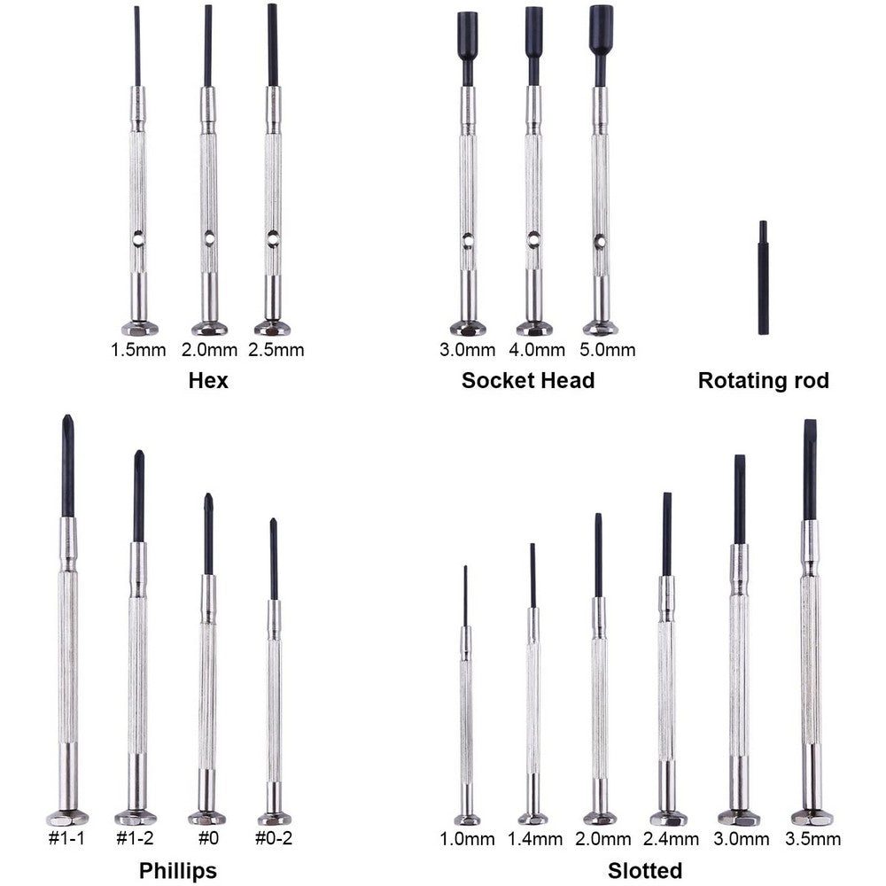 16 Piece Precision Screwdriver Set Hex Socket Head Eyeglass Repairing Watch Repairing Tools Kit