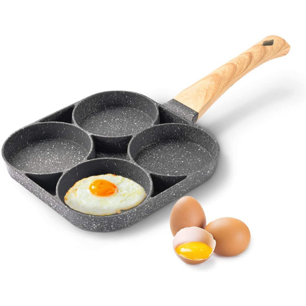 Non Stick Four Holes Egg Frying Pan with 4 Pancake Omelette Pan Kitchen Cookware WITHOUT PAN LID