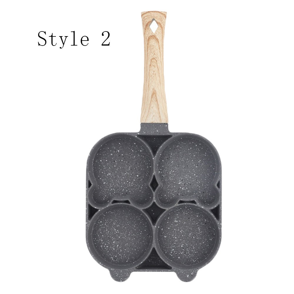 Non Stick Four Holes Egg Frying Pan with 4 Pancake Omelette Pan Kitchen Cookware WITHOUT PAN LID