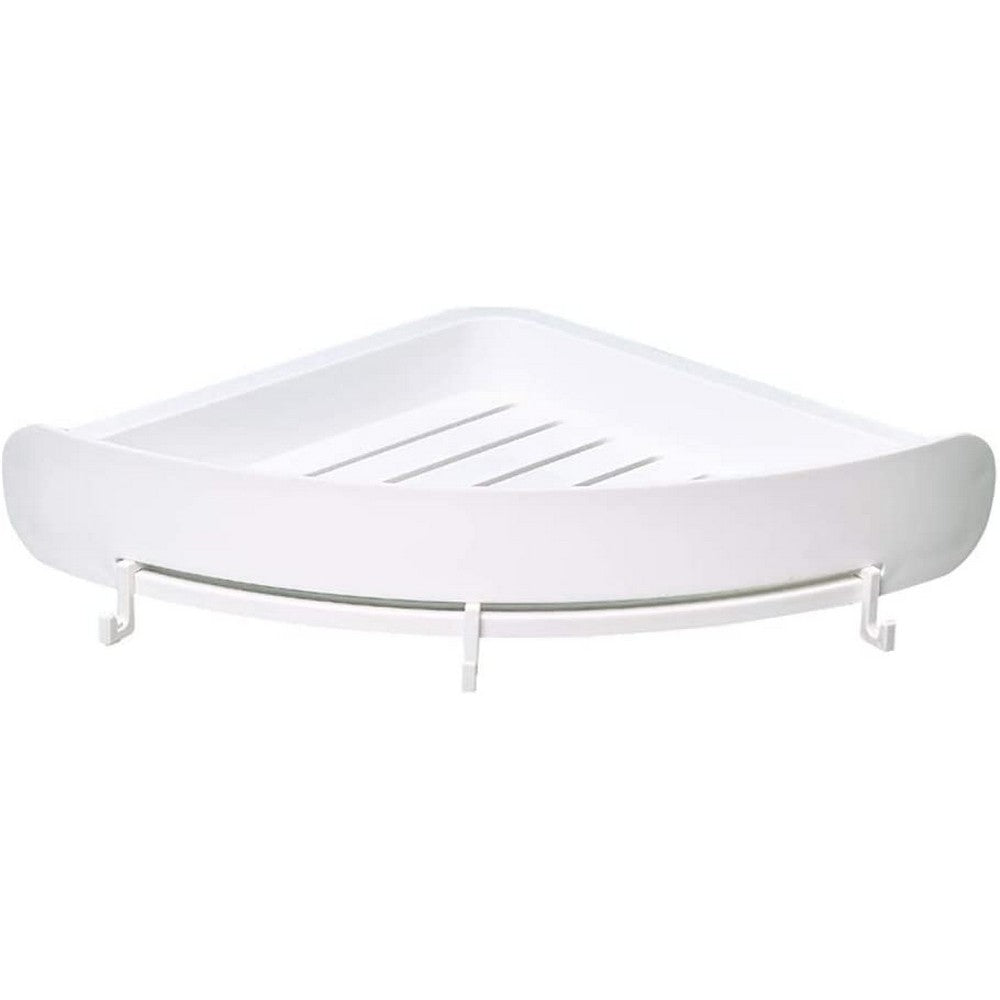Home Kitchen Bathroom Corner Storage Shelf with 3 Hooks
