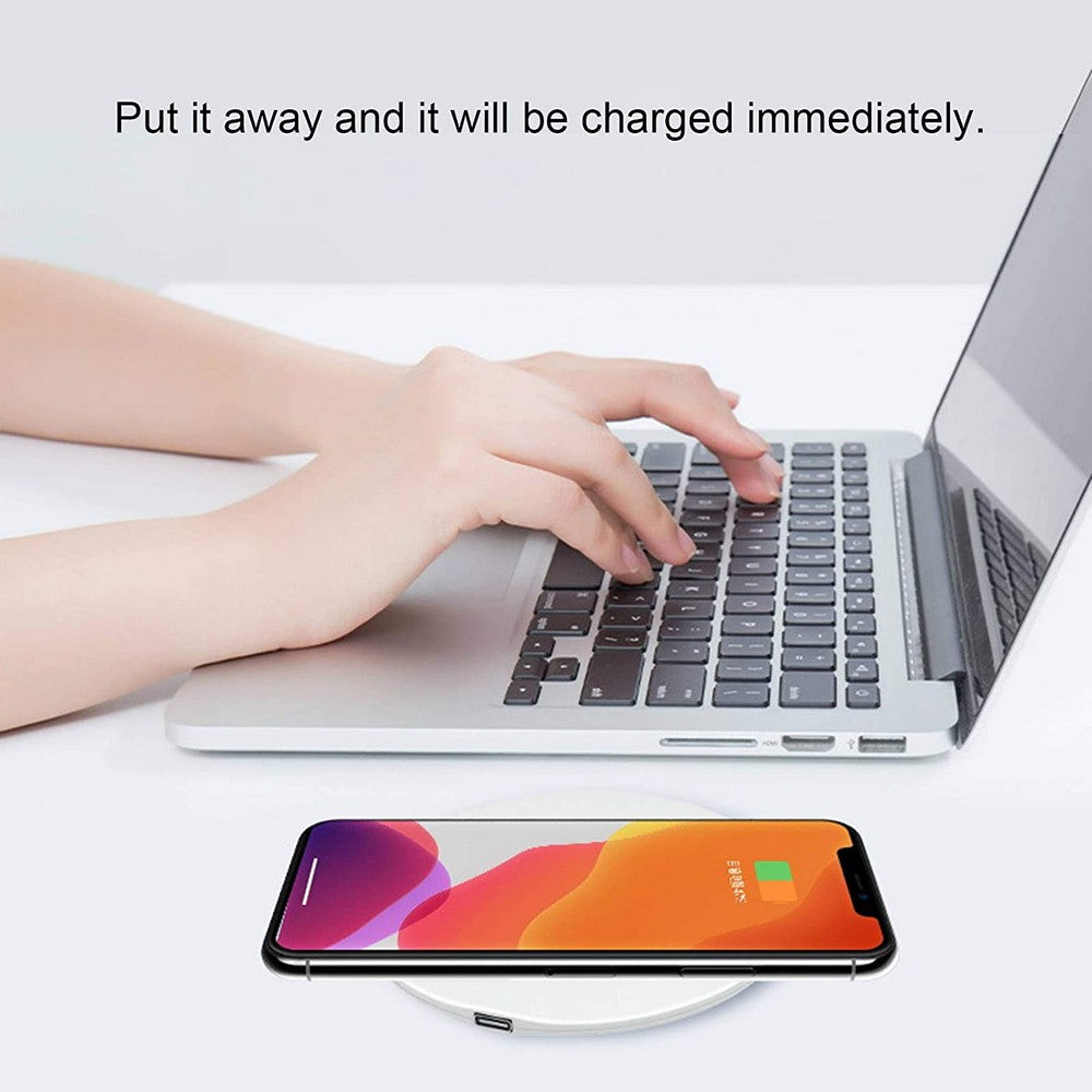 2 Pack 15W Wireless Charger Ultra Thin Mobile Phone Fast Charging Pad Suitable for iPhone 12