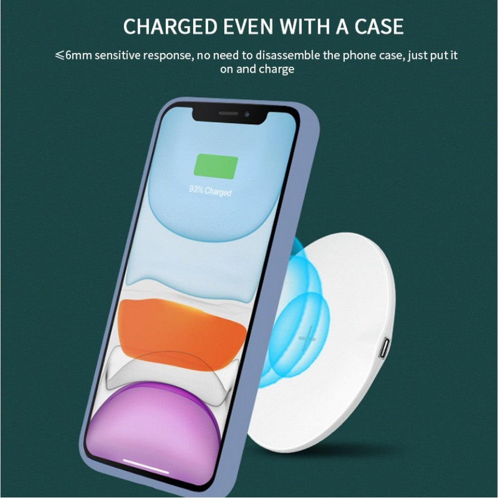 2 Pack 15W Wireless Charger Ultra Thin Mobile Phone Fast Charging Pad Suitable for iPhone 12