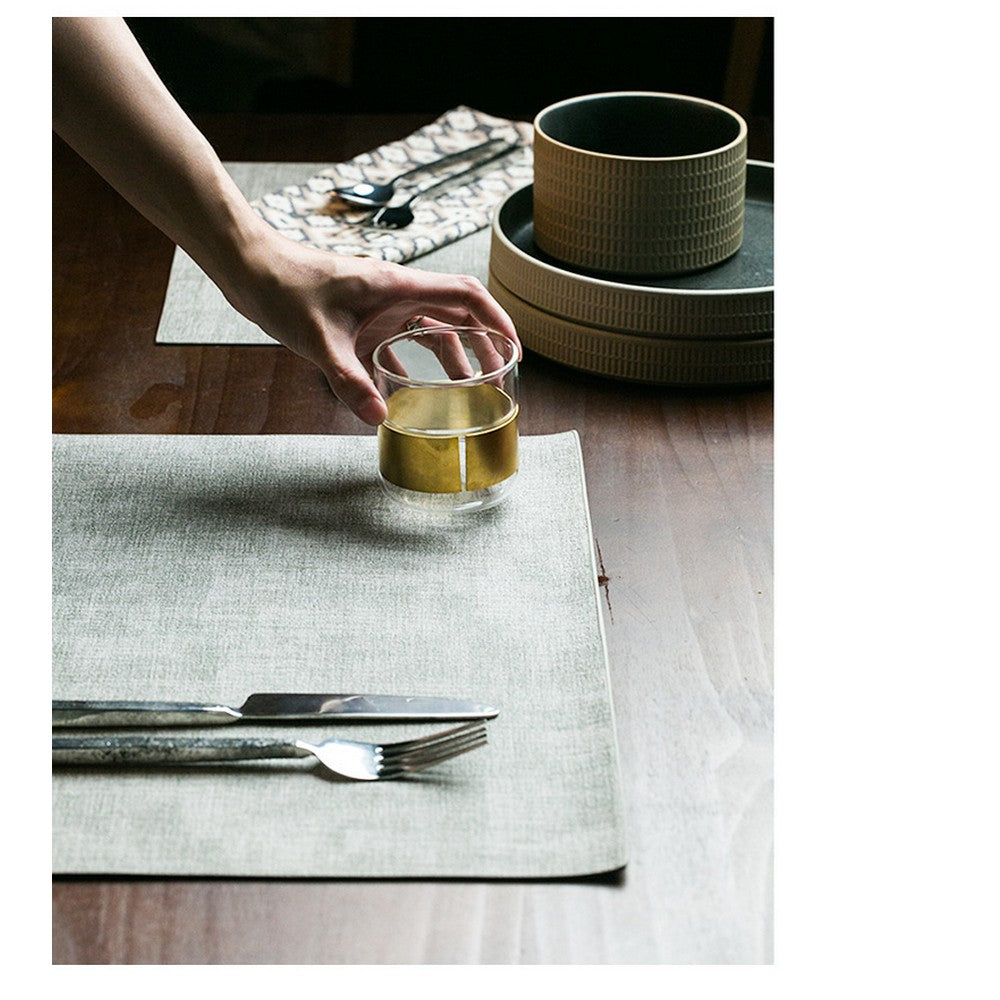 6 Pieces PU Leather Placemat Waterproof Oilproof Table Mat