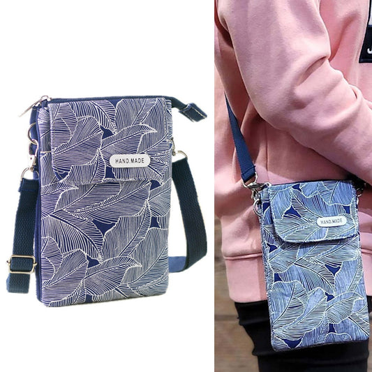 Leaves Pattern Small Cute Crossbody Cell Phone Purse