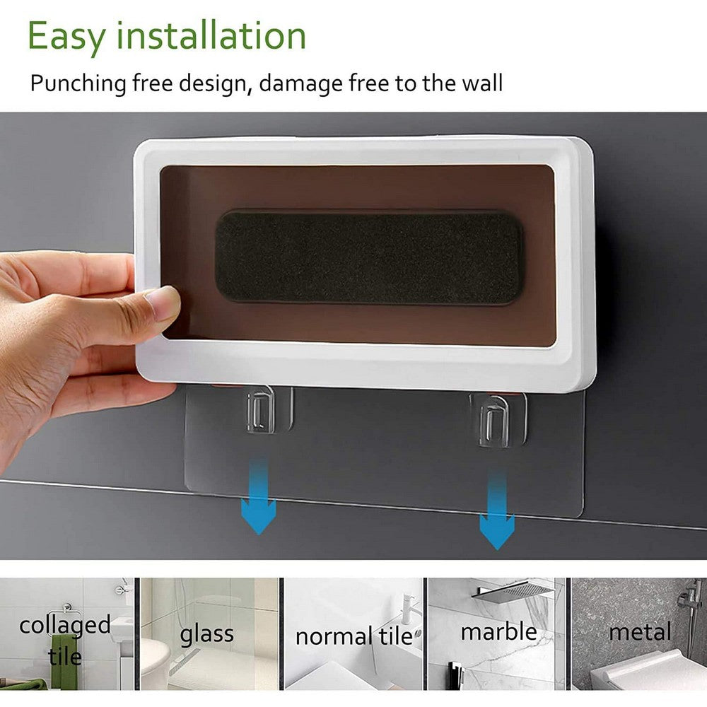 Wall Mount Shower Phone Holder Touchable Phone Storage Box for Kitchen Bathroom