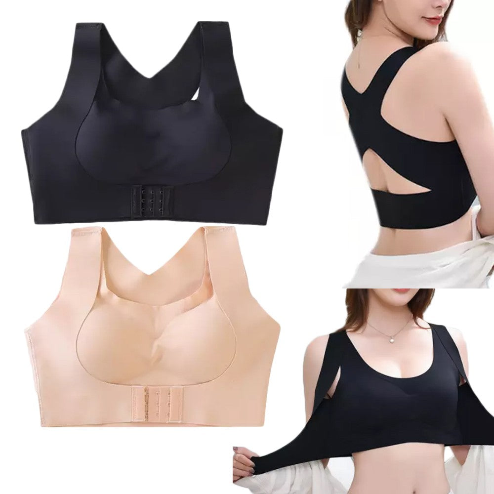 Women Front Buckle Support Bra Wire Free Bra