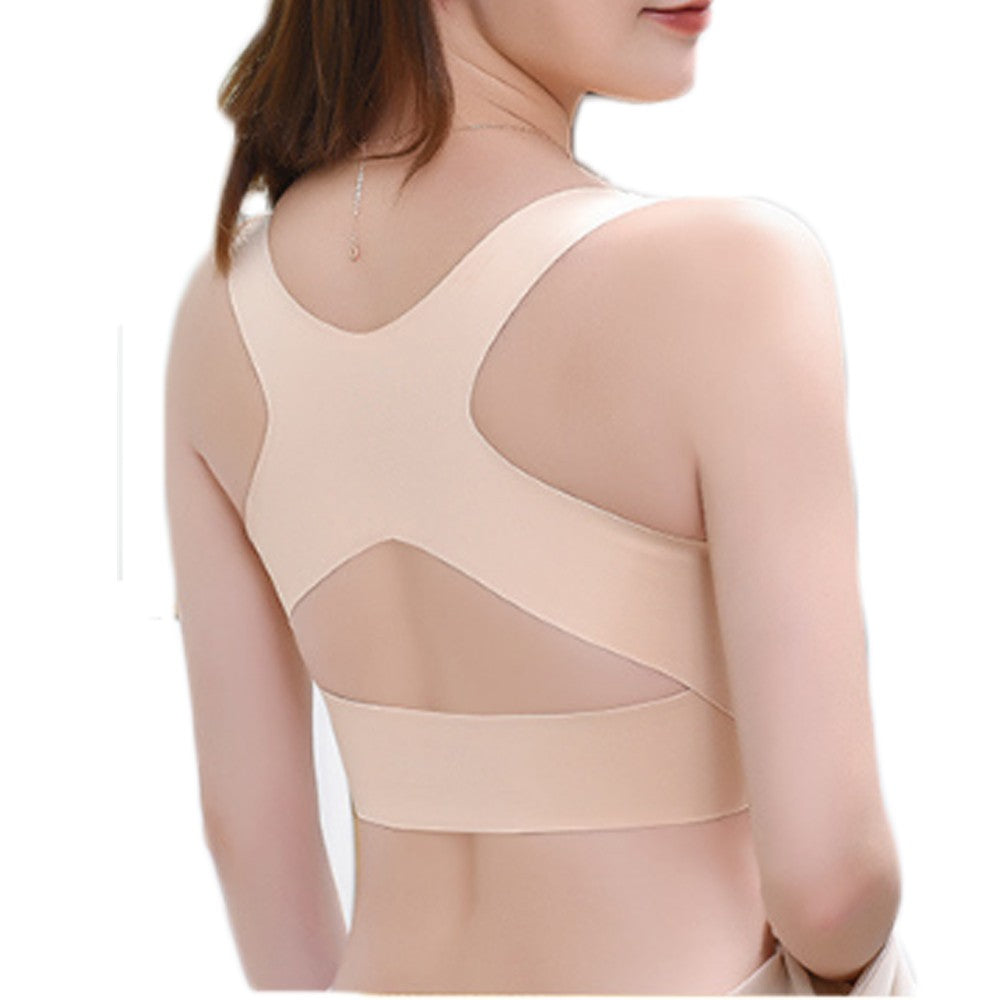 Women Front Buckle Support Bra Wire Free Bra