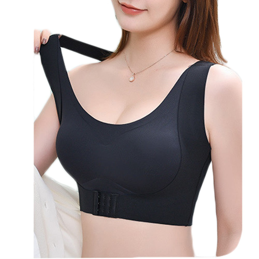 Women Front Buckle Support Bra Wire Free Bra