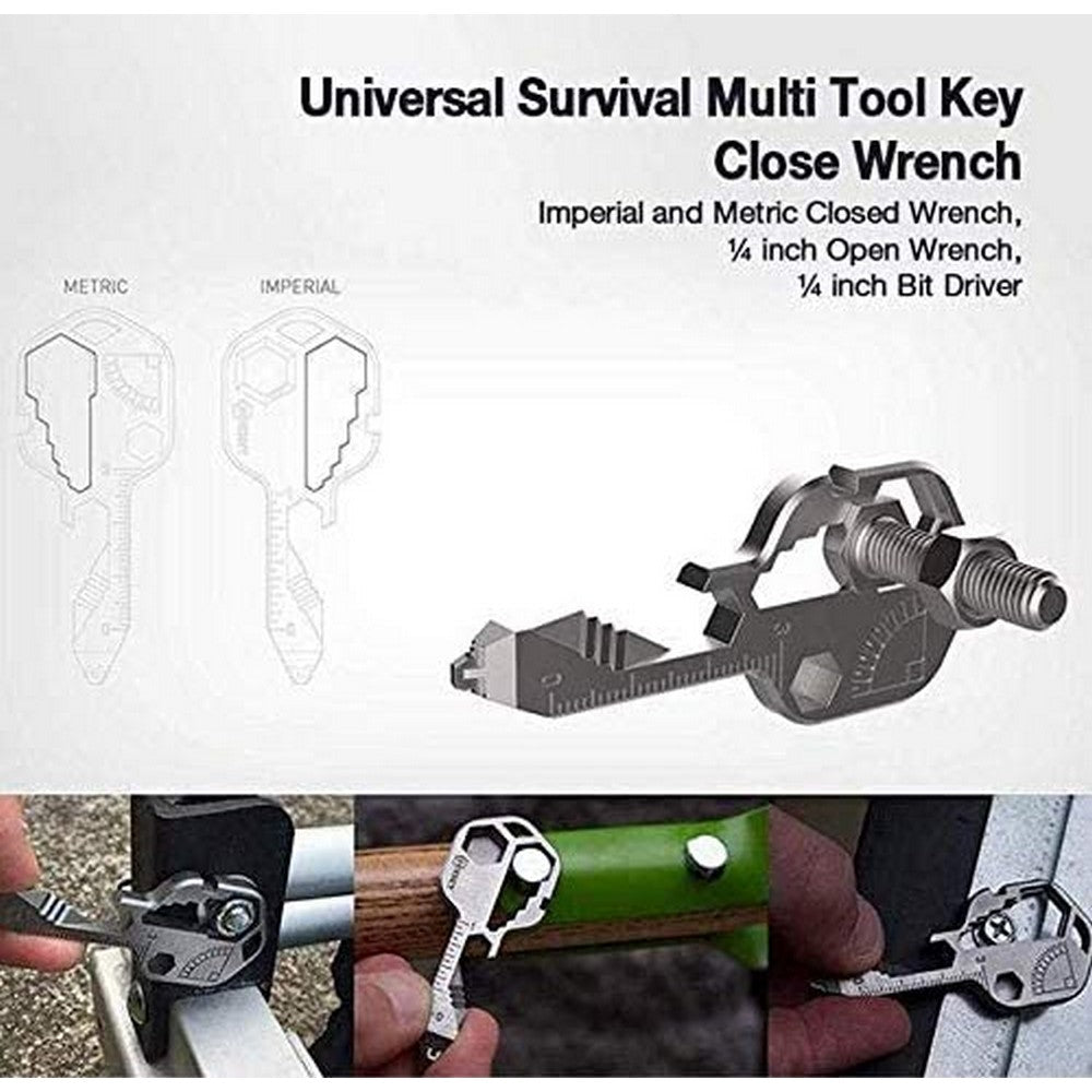 4 Pack 24 In 1 Multifunctional Key Tool Screwdriver Bottle Opener Measuring Wrench Box Cutter Bit Driver