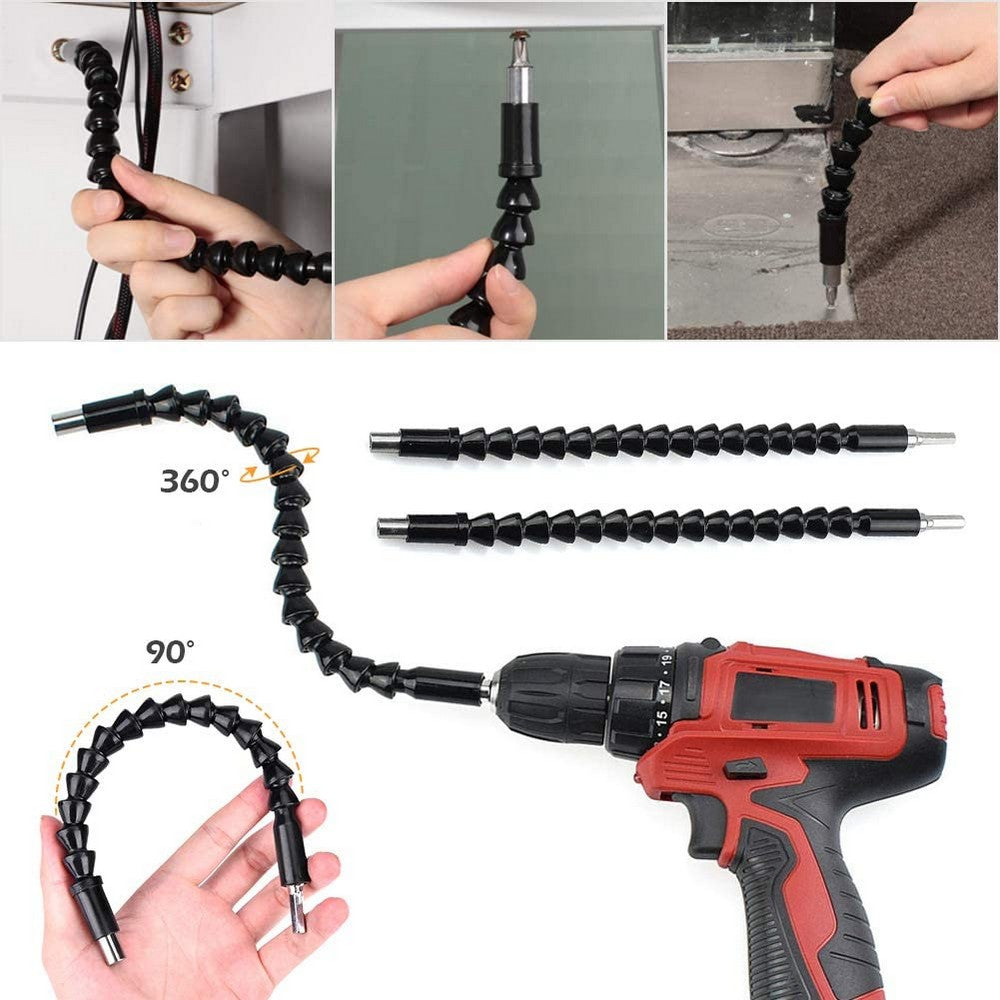 8 Pieces Flexible Drill Extension Hex Shank Drill Nut Driver Bit Set Bendable Drill Bit Extension Kit Socket Adapter Set Screwdriver Bit Set Tools