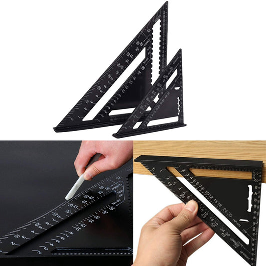7Inch 12Inch Alloy Triangle Square Ruler Guide High Precision Layout Easy Read Engineer Woodworker Measuring Tool Metric System