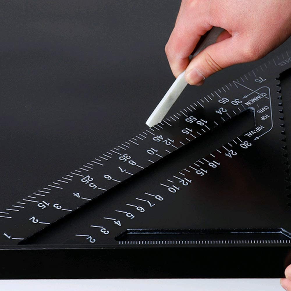 7Inch 12Inch Alloy Triangle Square Ruler Guide High Precision Layout Easy Read Engineer Woodworker Measuring Tool Metric System