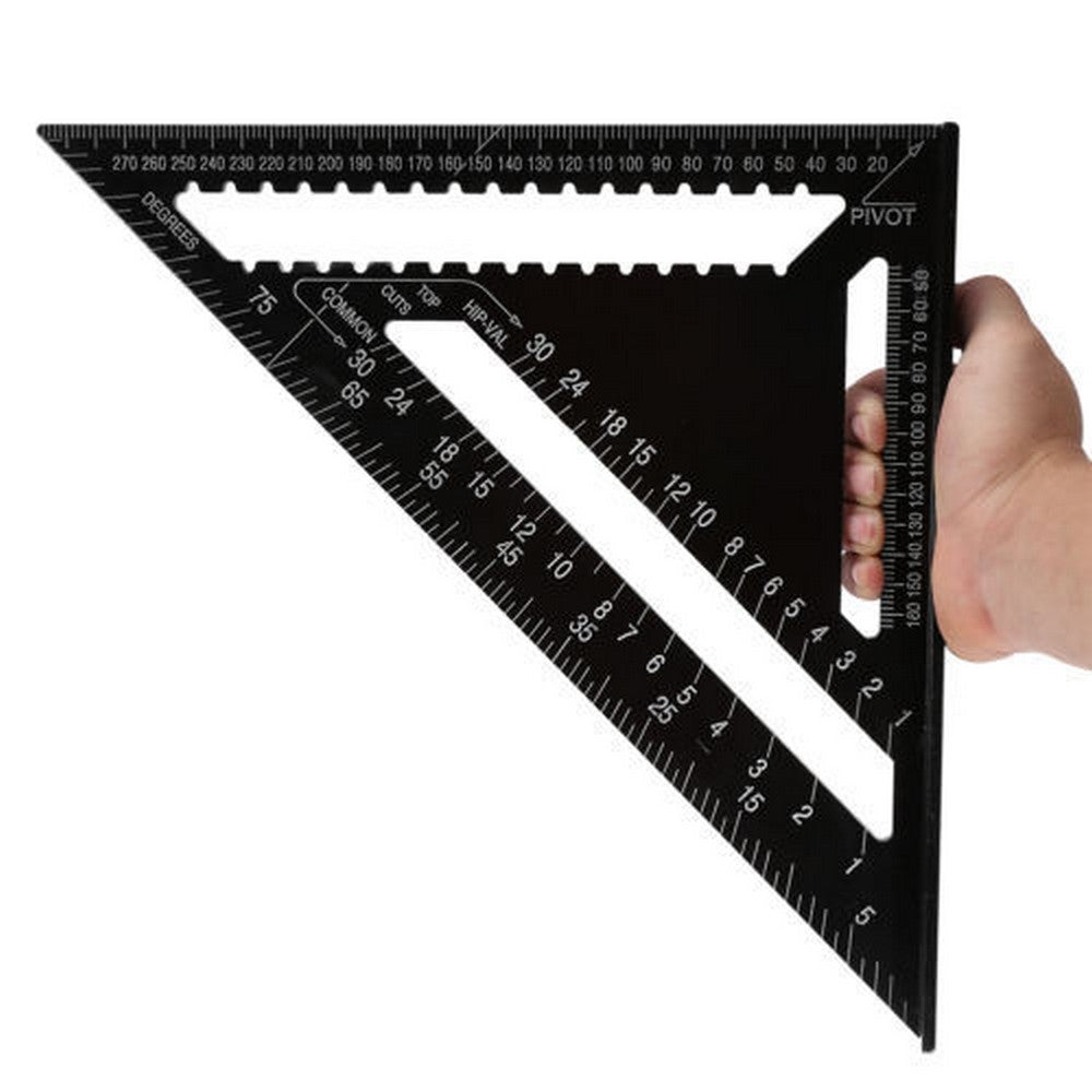 7Inch 12Inch Alloy Triangle Square Ruler Guide High Precision Layout Easy Read Engineer Woodworker Measuring Tool Metric System