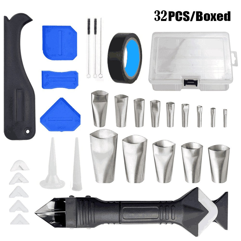 32Pcs 6 In 1 Silicone Caulking Tools Kit Caulk Nozzle Set Applicator Finisher Tools Sealant Finishing Tool Dual Heads Scraper