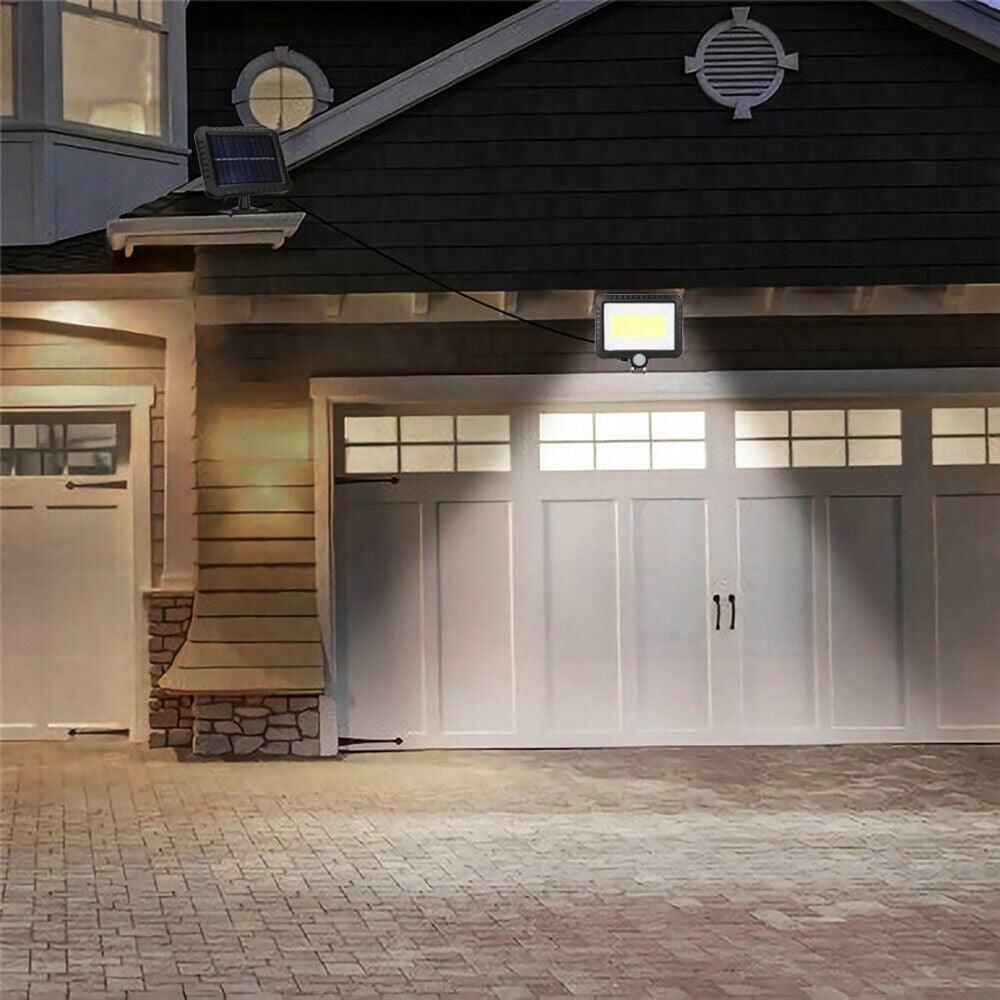 4 Pack Outdoor 100 COB Solar Powered Sensor Lights Split Motion Sensor Wall Lamp with Ajustable Solar Panel for Garden Yard