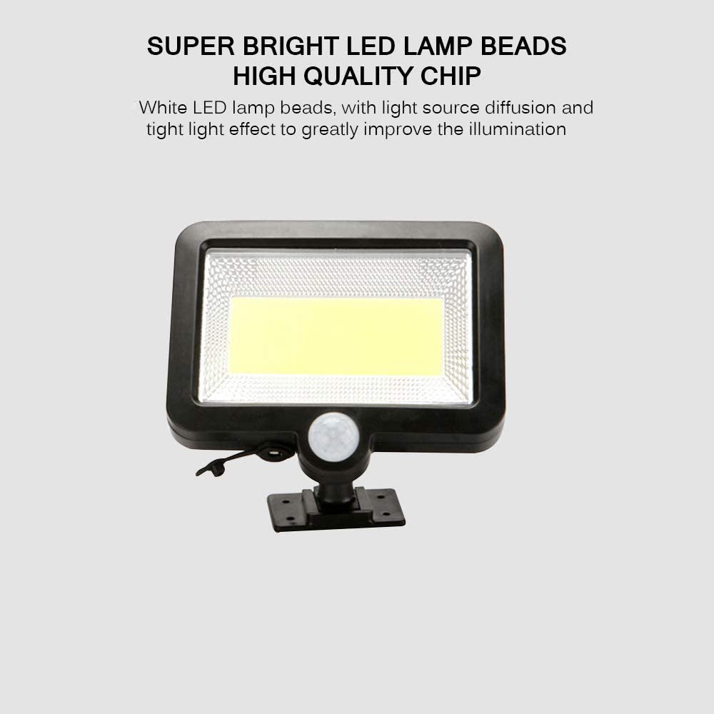 4 Pack Outdoor 100 COB Solar Powered Sensor Lights Split Motion Sensor Wall Lamp with Ajustable Solar Panel for Garden Yard