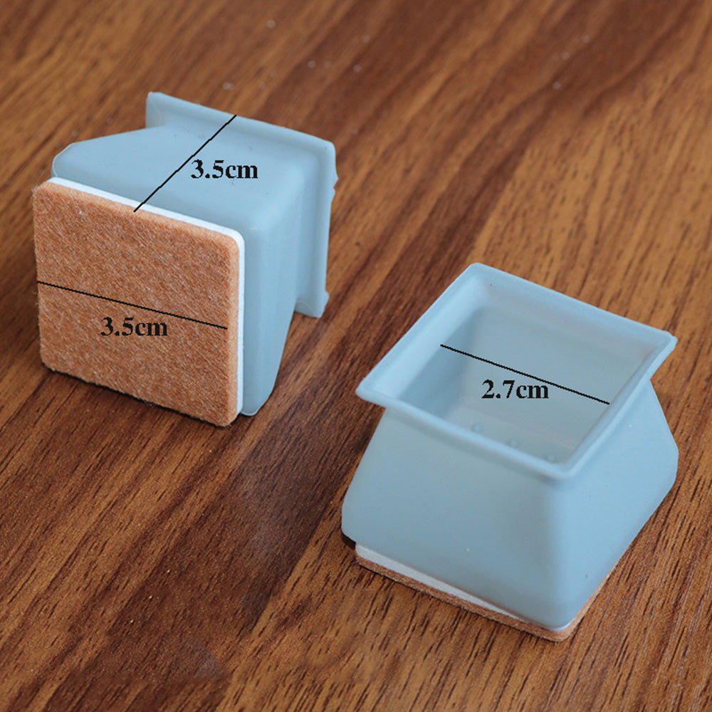 32 X Square Chair Leg Floor Protectors with Felt Pad Furniture Leg Caps 3cm Grey