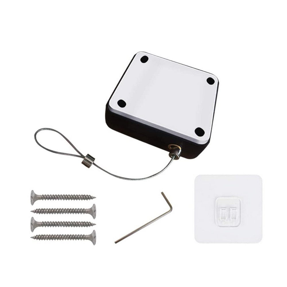 2 Pack Self Adhesive Self Closing Automatic Door Closer with with 1M Strong Tensile Force Steel Drawstring Wire