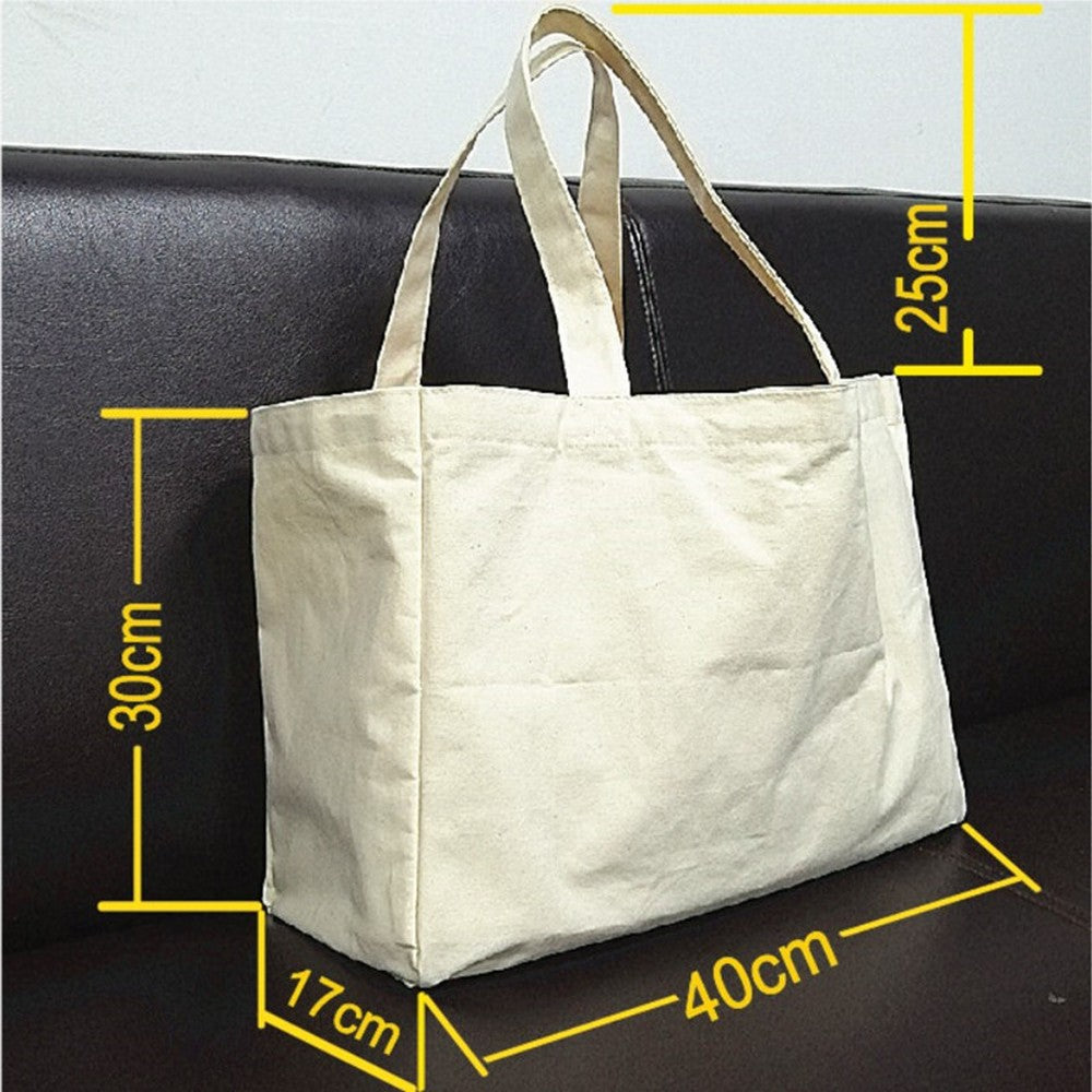3 Pack Canvas Grocery Shopping Bags Reusable Eco friendly Cotton Tote Bags