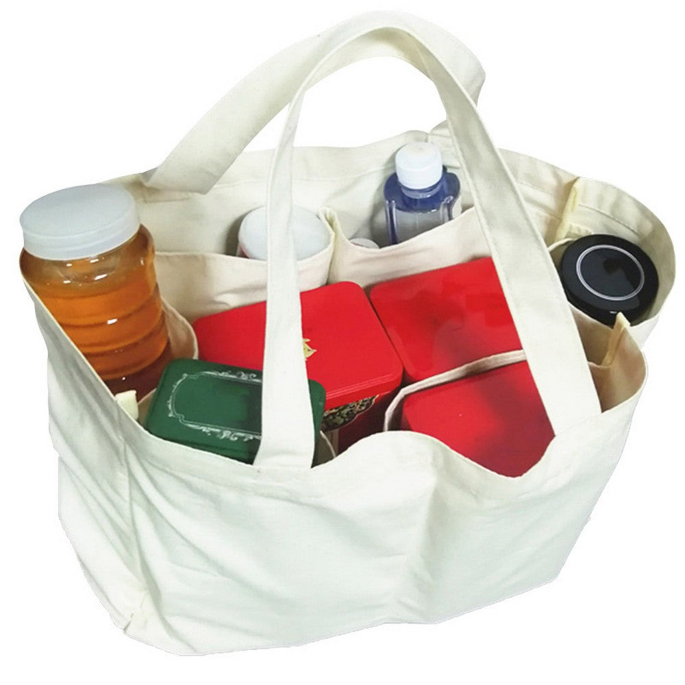3 Pack Canvas Grocery Shopping Bags Reusable Eco friendly Cotton Tote Bags