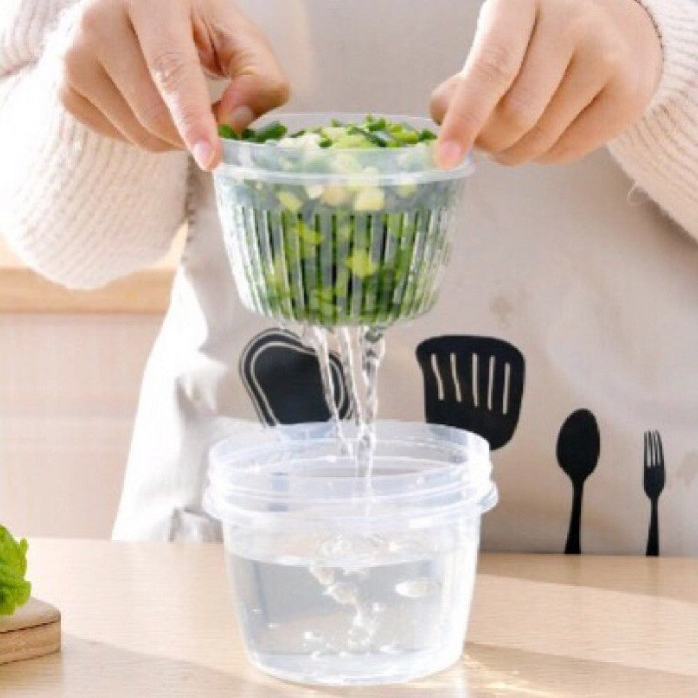 3 X Kitchen Round Drain Sealed Box Ginger Garlic Onion Food Container Refrigerator Storage Draining Bowl with Lid