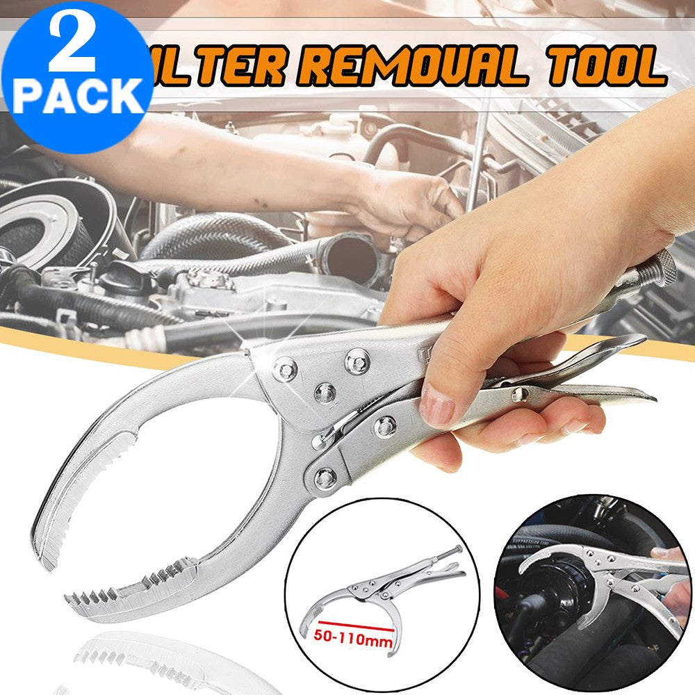 2 X Adjustable Car Oil Filter Plier Remover Wrench Vise Spanner Tool Locking Grip