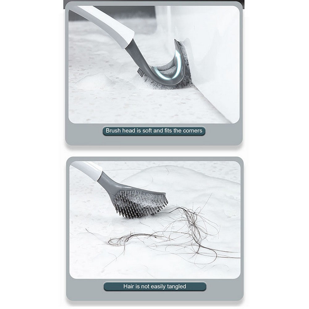 2 X Different Colours Wall Mounted Soft Silicone Brush Head Toilet Cleaning Brush Tool Household for Home Bathroom