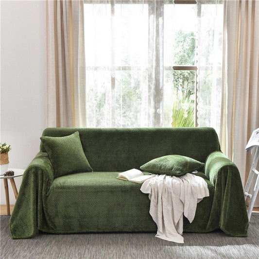 Flannel Fleece Blanket Super Soft Cozy Bed Blanket Sofa Throw Blanket WITHOUT Pillow Case Army Green