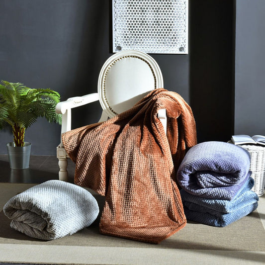 Flannel Fleece Blanket Super Soft Cozy Bed Blanket Sofa Throw Blanket WITHOUT Pillow Case Coffee