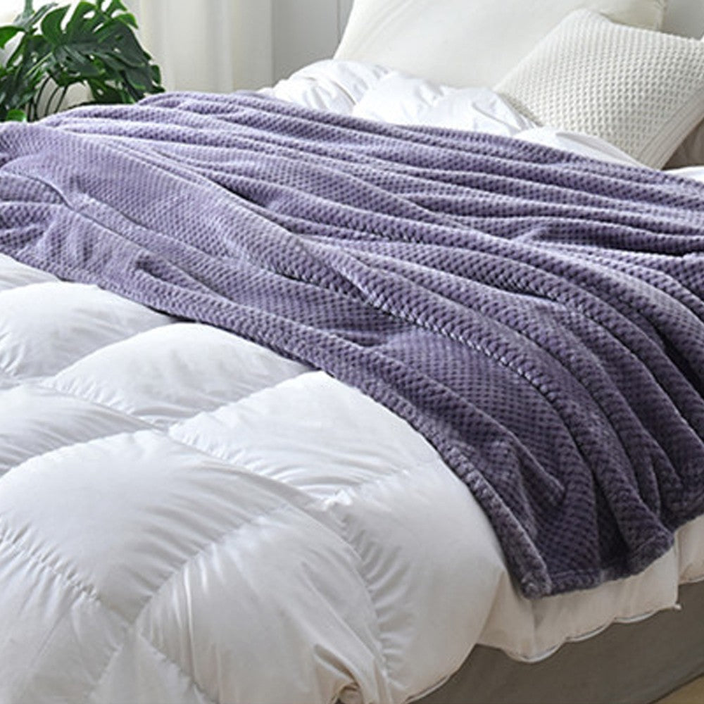 Flannel Fleece Blanket Super Soft Cozy Bed Blanket Sofa Throw Blanket WITHOUT Pillow Case Dark Purple