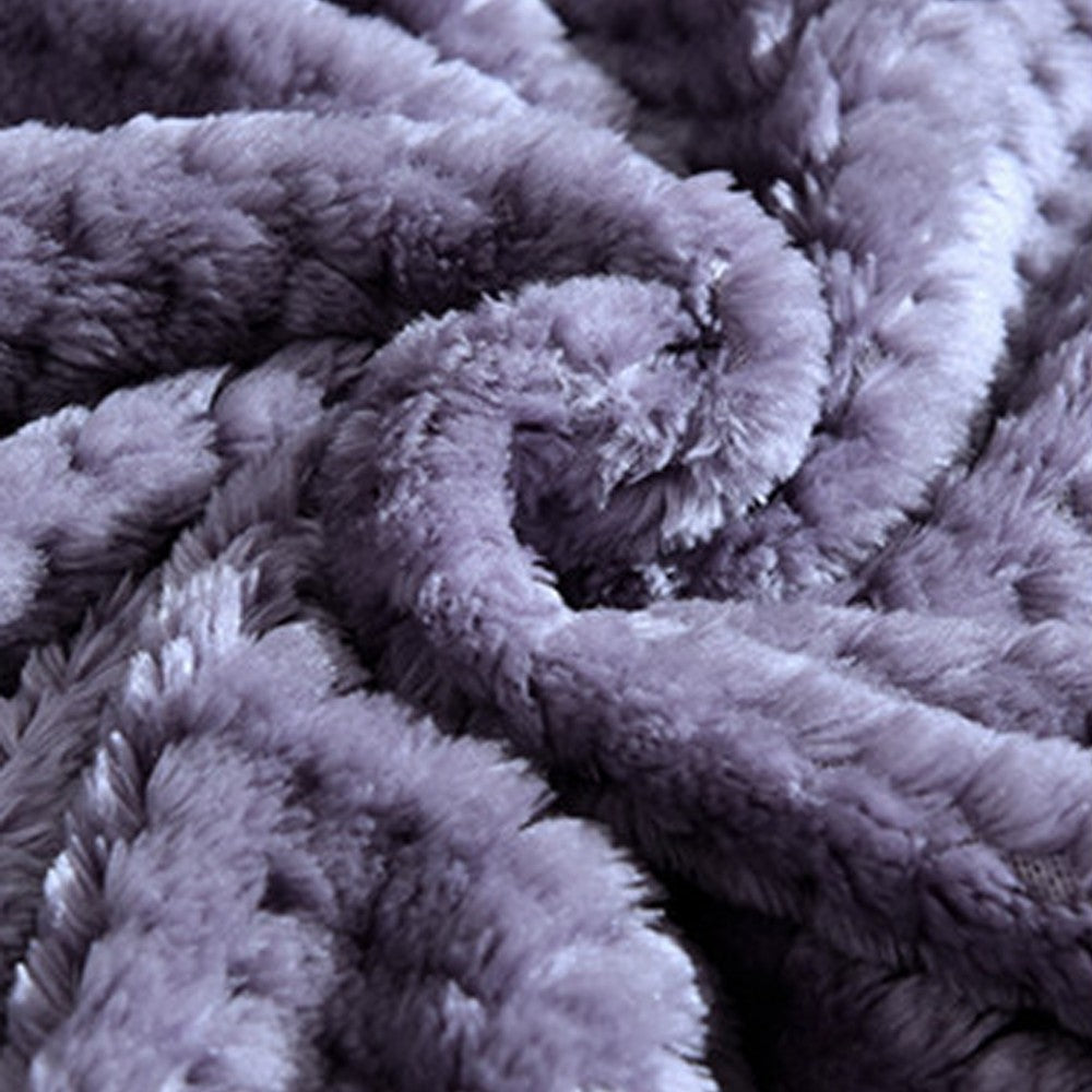 Flannel Fleece Blanket Super Soft Cozy Bed Blanket Sofa Throw Blanket WITHOUT Pillow Case Dark Purple
